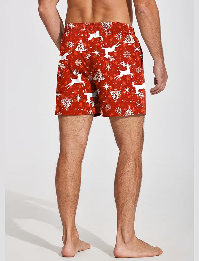 Deyeek 5.5 Inch Mens Pajama Shorts Sleep Cotton Lounge PJ Lightweight Elastic Waist Drawstring Nightwear Bottom with Pockets