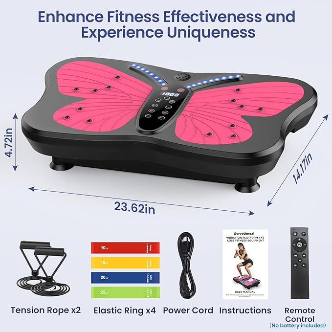 Vibration Plate Exercise Machine for Lymphatic Drainage, Vibration Machine for Full-Body Weight Loss, Vibrate Fitness Platform 300 Lbs & 200 Adjustable Speeds for Women Men Home Gym