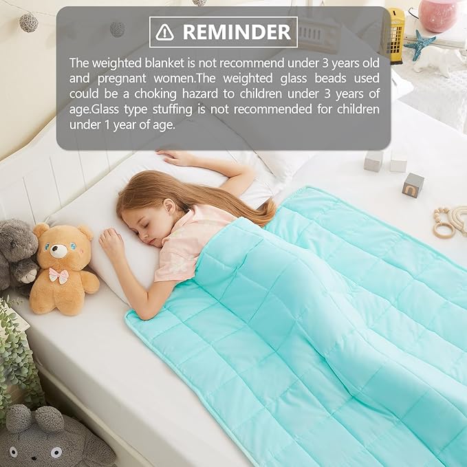 L'AGRATY Weighted Blanket - 36"x48" 3lbs Microfiber Material with Glass Beads Small Blanket for All-Season Summer Fall Winter Soft Thick