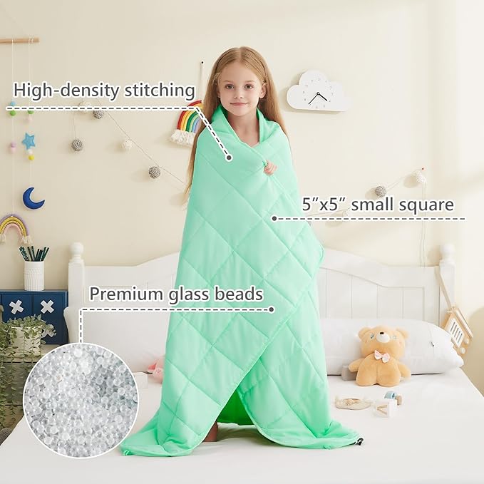 L'AGRATY Weighted Blanket - 36"x48" 3lbs Microfiber Material with Glass Beads Small Blanket for All-Season Summer Fall Winter Soft Thick