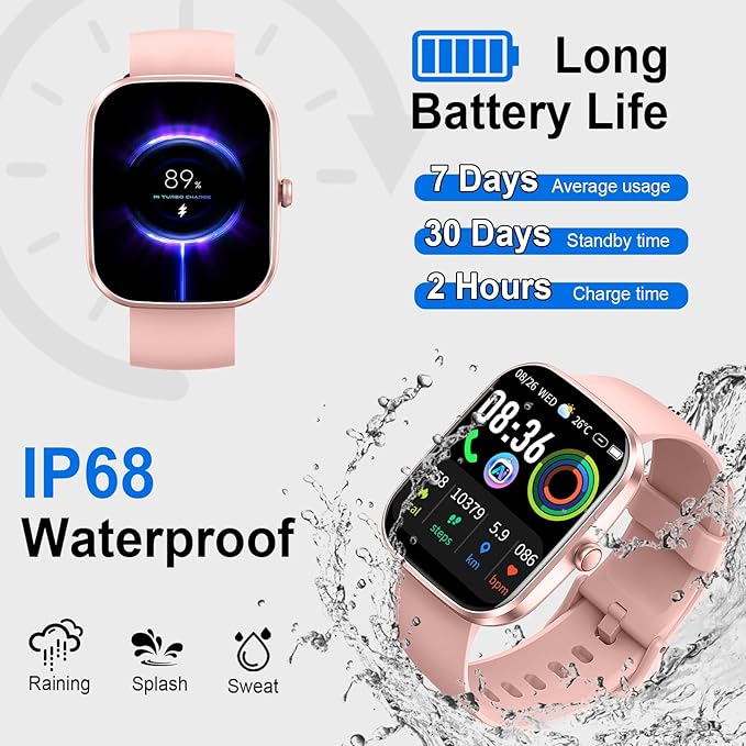 AI Smart Watch with ChatGPT, 1.91" Bluetooth Calling Smartwatch for Men Women, 110+ Fitness Modes Activity Tracker, Heart Rate/Sleep/Calorie Monitor, IP68 Waterproof Step Counter for Android iOS