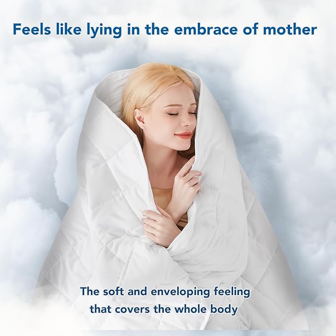 Topcee Weighted Blanket for Adults (12 lbs, 48" x 72") Twin Size Soft Cooling Heavy Blanket Sleeping, Apply to 110-130 lbs Body, Thick Breathable Blanket with Glass Bead, Easy Care