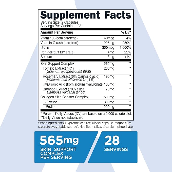 TransfromHQ Longevity Skin Support (28 Servings) - 56 Capsules