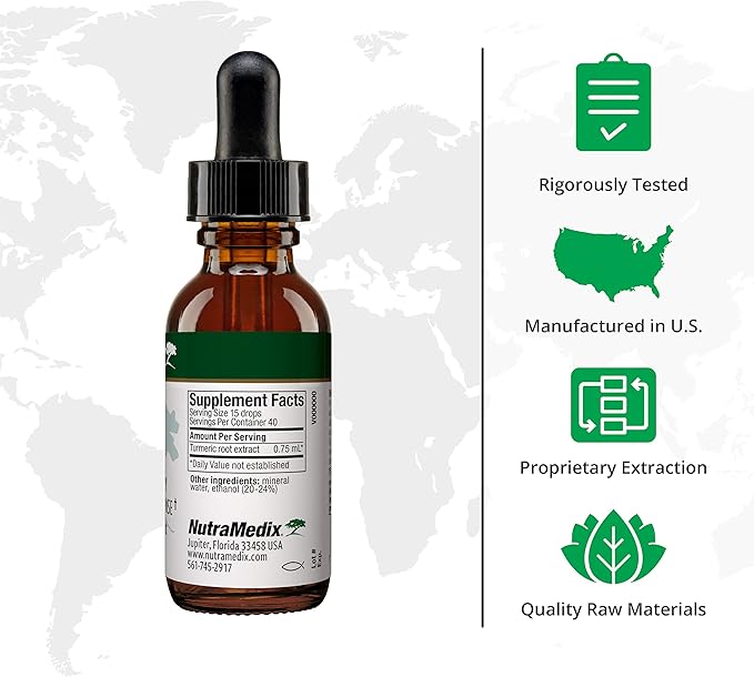 NutraMedix Avea Turmeric Extract - Liquid Turmeric Supplement for Stress, Mood Support & Promoting a Healthy Inflammatory Response - Daily Stress Relief Drops (1oz / 30ml)