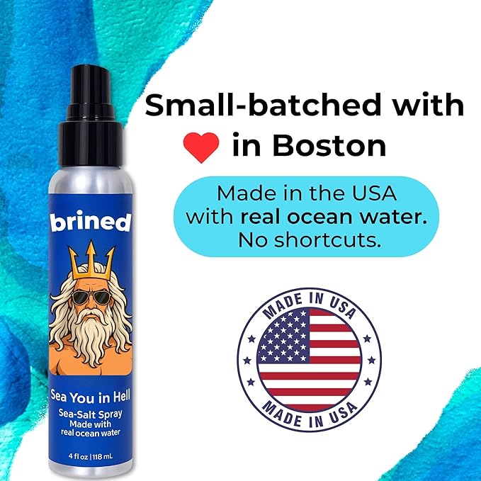 Sea Salt Spray for Hair Men & Women | Real Ocean Water Texturizing Spray | Beach Hair, Waves, Volume & Matte Finish | Aloe, Kelp & Vitamin B5 | Sulfate-Free, Paraben-Free | 4oz