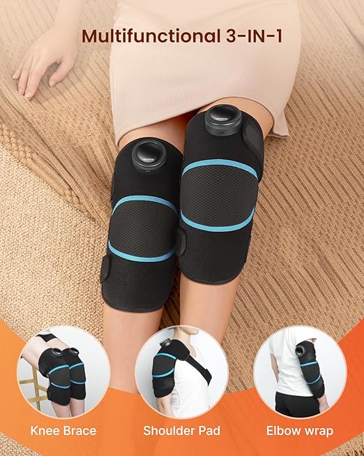 RENPHO Wireless Foot Massager with 20 Heating Mode, Portable Knee Massager for Pain Relief, Heating Pad for Knee Shoulder Elbow, FSA Eligible Items Only List, Christmas Gifts for Women Men (2 Pcs)