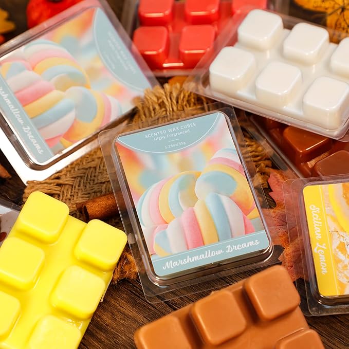 SCENTORINI Marshmallow Dreams Wax Melts, Scented Wax Melts, 4 Pack, Natural Soy Wax for Candle Making, Wax Warmer