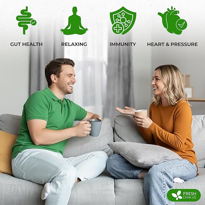 FreshDrinkUS, Premium Green Ginger Tea | 135 Tea Bags | Sencha Green Tea with Ginger, Lemongrass, Turmeric, Hibiscus & Peppermint | Natural Herbal Blend | Comfort & Refreshing, Vegan