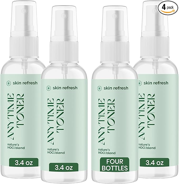 Good Salt Living Skin Refresh Anytime Skin Toner for All Skin Types, Made in The USA, 3.4 Ounce Bottle, 4-Pack