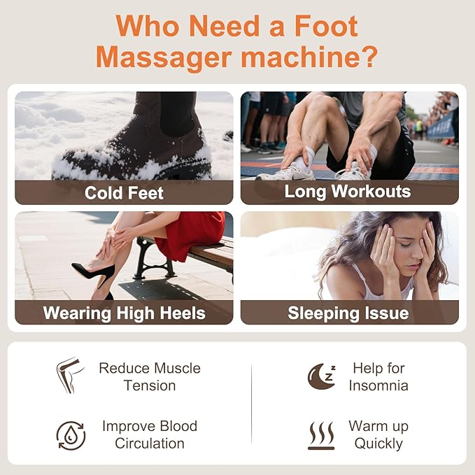 Shiatsu Foot Massager with Heat Feet Massager for Plantar Fasciitis, Neuropathy with Air Compression, Deep Kneading, Multiple Modes & Adiustable Intensity, Gifts for Women Men, Size 13