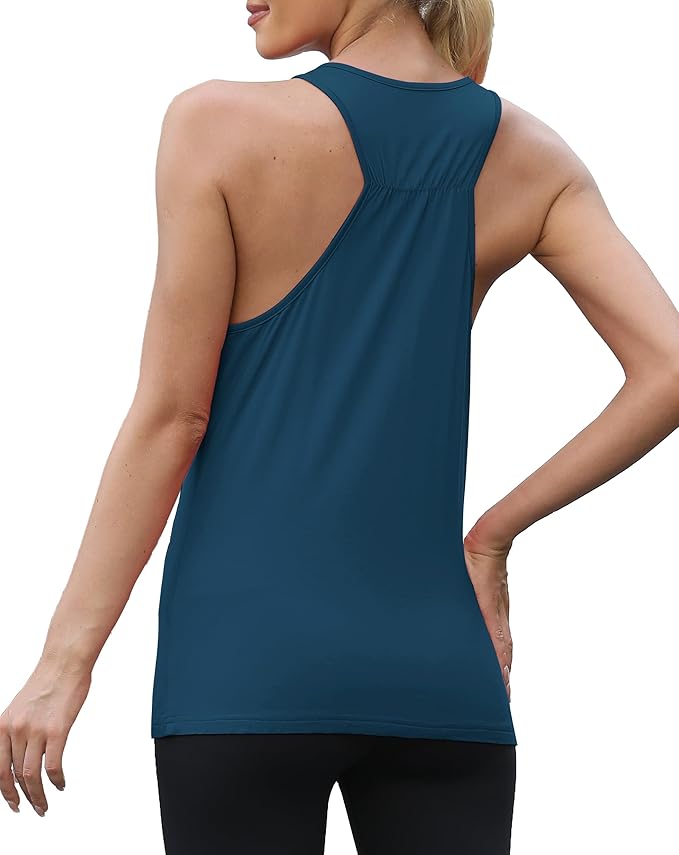Mippo Workout Tops for Women Racerback Athletic Tank Tops Yoga Shirts Sleeveless Running Gym Clothes