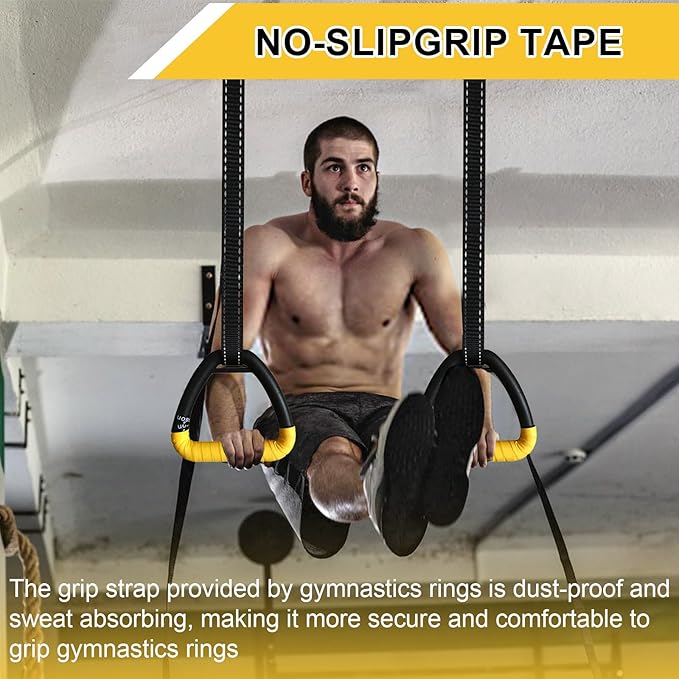 Adult Rings, Fitness Rings Equipment, Pull-up Rings, Adult Home Fitness Rings no-Punch bar Lanyard for Training Workouts