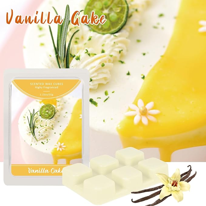 SCENTORINI Wax Melts, Vanilla Cake Fragrance Wax Cubes, 4-Pack, Long-Lasting Scented Wax Melts for Wax Warmer