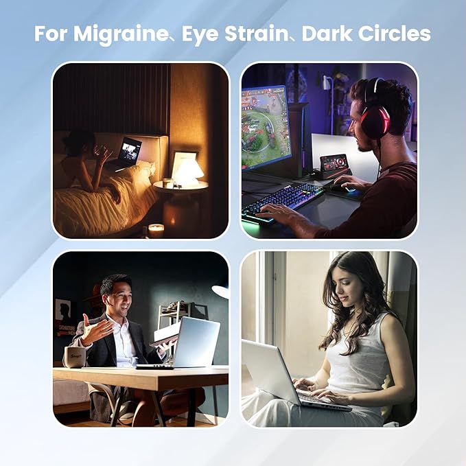 Eye Massager with Heat,Music,Compression, Heated Eye Mask Massage for Migraines & Headache Relief, Reduce Dry Eyes Improve Sleep, Reduce Strain. Birthday and Christmas Gifts for Women Men Mom Dad Her