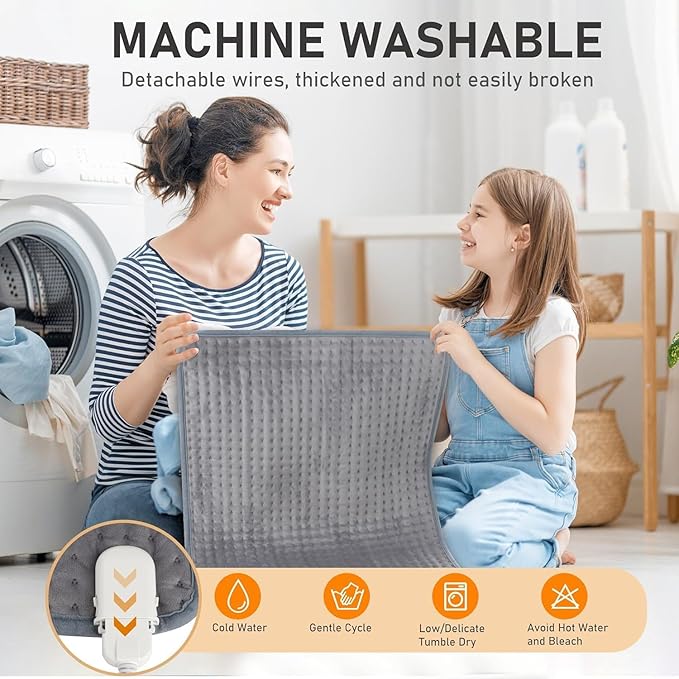 Heating Pad for Back Pain Relief 16x30 Large Electric Heating Pad for Full Body, Auto Shut Off, Moist/Dry Heat Pad Fast Heating – Heating Pads Large for Shoulders,Neck,Abdomen,Legs Machine Washable
