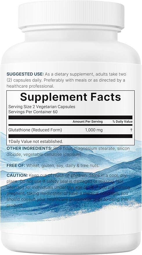 Micro Ingredients Glutathione 1,000mg, 120 Veggie Capsules | Extra Strength Reduced Glutathione + Active Antioxidant Form | Liver Health & Immune Support Supplement | Non-GMO, Gluten Free, Vegan