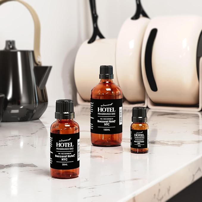 AirScent Hotel Diffuser Oil No. 1023 Inspired by The Baccarat Hotel Scent - Love Affair Fragrance Oil for Ultrasonic and Waterless Diffusers and Crafting - 10 mL, 0.34 fl oz Glass Bottle with Dropper
