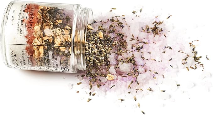 Hemlock Park Coconut Milk Bath Soak | Organic Coconut Milk, Botanicals, Dead Sea Salt, Epsom Salt, and Himalayan Pink Mineral Salt | 9.5 oz Jar