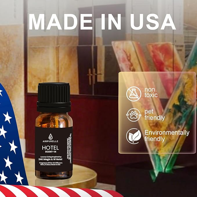 Luxury Diffuser Oil – Uplifting Citrus, Soft Florals & Warm Wood Aromatherapy Premium Fragrance Oil for Ultrasonic and Waterless Diffusers 2‑Pack (2 × 0.34 fl oz)-“24K Magic”Scent