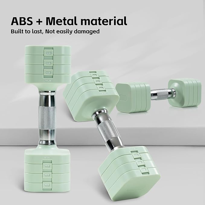 20LBS Adjustable Dumbbell Set, 4 in 1 Free Weights Dumbbells Set for,4lb 6lb 8lb 10lb, with Metal Non Slip Handle,Quick Change,Home Gym Strength Training Equipment for Men and Women