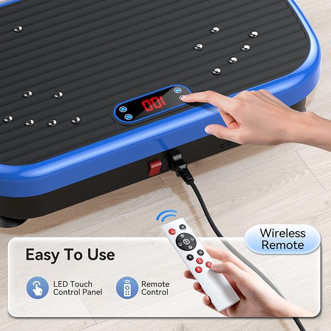 Vibration Plate Exercise Machine Weight Loss, Whole Body Vibration Plate for Lymphatic Drainage, 180 Adjustable Speeds Vibrating Plate 330 Lbs Capacity Fitness Platform for Women Men