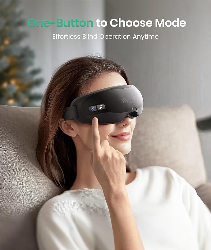 Heated Eye Massager for Gift – Sleep Eye Mask for Migraine Relief, Relaxation Gifts for Women, Mom, Her – Mothers Day/Birthday Gifts, Dry Eye & Migraine Relief, Black