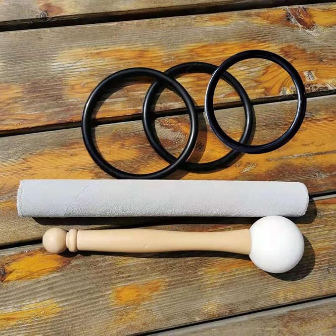 Hye-eun 3pcs 6"G 8"F 10"C Frosted Quartz Crystal Singing Bowl Set 432hz with Free Carry Bag Mallets & Rubber for Sound Healing Bath Keep Balance Therapy Meditation Yoga