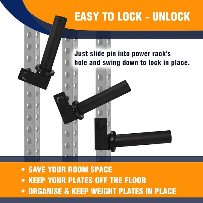 Yes4All Power Rack J-Hooks & Attachments – Heavy Duty Barbell Holders Compatible with 2x2 & 3x3 Power Racks for Home Gym