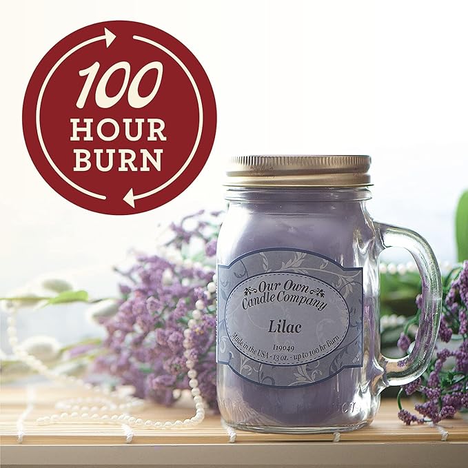 Our Own Candle Company, Honeysuckle Scented Mason Jar Candle, 100 Hour Burn Time, 13 Ounces