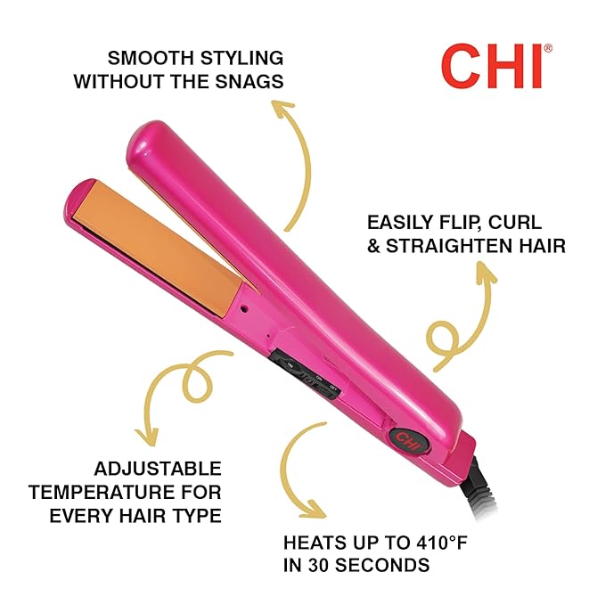 CHI Tourmaline Ceramic Flat Iron, Hair Straightener For An Even & Smooth Finish, 1 1/2" Iron, Onyx Black