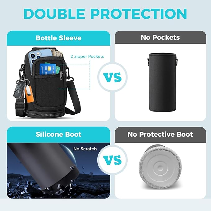 Half Gallon Water Bottle Insulated - 64 oz Water Bottle with Straw Spout Lid, Strap Carrying Sleeve, Paracord Handle, Leak Proof Metal Water Flask for Workout Sport Hiking Gym,Thermo Mug