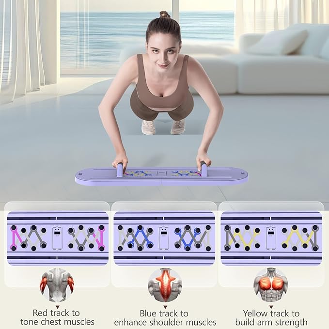 Pilates Board Pilates Reformer Set - Multifunctional Home Workout Board for Core & Abdominal Training,Portable Pilates Equipment for Women & Beginners