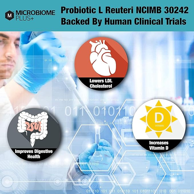 Gastrointestinal Probiotics L Reuteri NCIMB 30242 GI Digestive Supplements Capsule, Allergy Safe & Gluten Free for Men and Women (1 Month Supply)