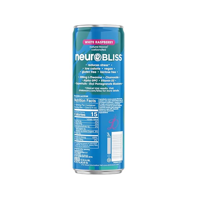 Neuro Bliss White Raspberry, 12 Fl Oz Can (Pack of 12)
