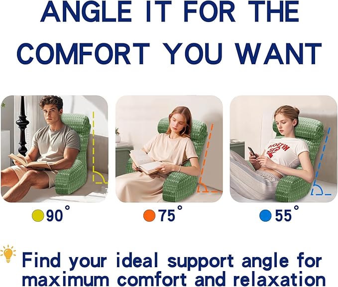 Back Pillow for Bed Sitting Up, Reading Pillow, Extra Large Arm Pillows for Adults for Back Support,Bed Pillow for Sitting up for Watching TV/Gaming/Relaxing