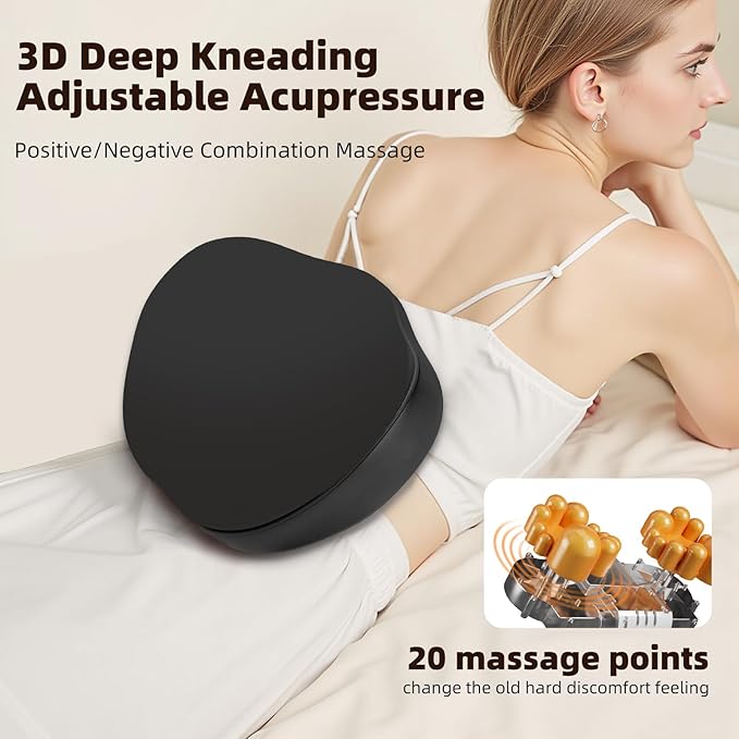 Corded Back Massager with Heat Plug-in Full Body Shiatsu Neck Massage Deep Kneading for Neck Shoulder Leg Waist, Gift for Women and Men for Office, Home, Black