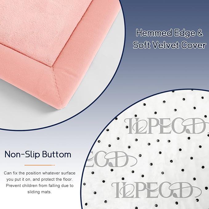 Baby Play Mat for Floor Tummy Time Mat Nursery Rug Muscle Area Rug Playroom Rug Tatami 74 * 50" Memory Foam 1.3" Thick Crawling For Babies,Toddlers, Infants, Kids,Floor(Pink)