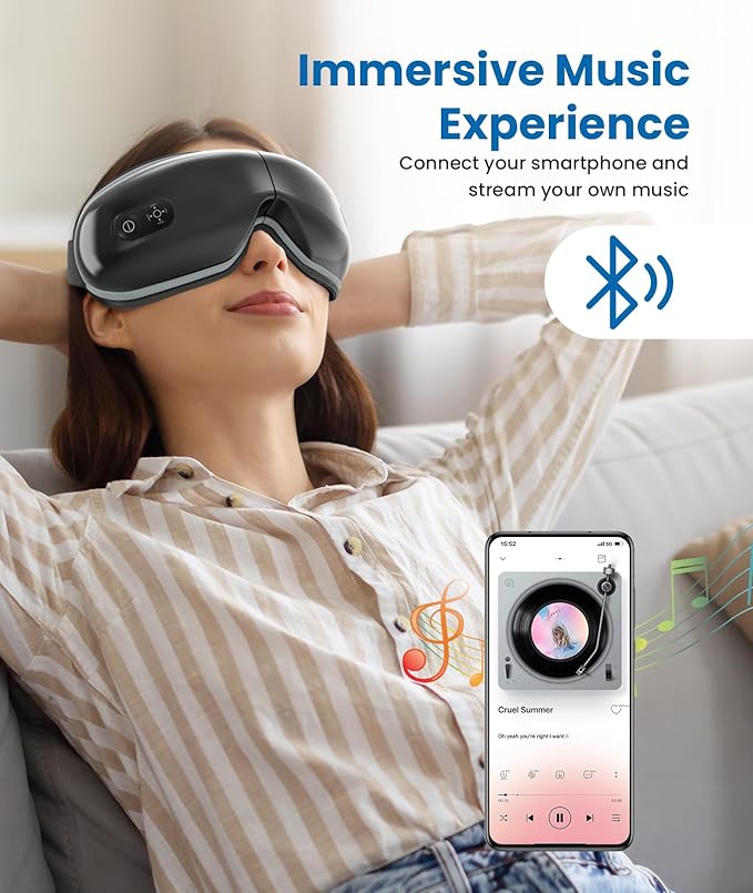 VANI Eyeliber 2 Plus Eye Massager with Remote, Birthday Gifts for Women/Men Her Him, Headache Massager for Migraines, Heated Eye Mask for Reducing Eye Strain, Dark Circles and Dry Eyes