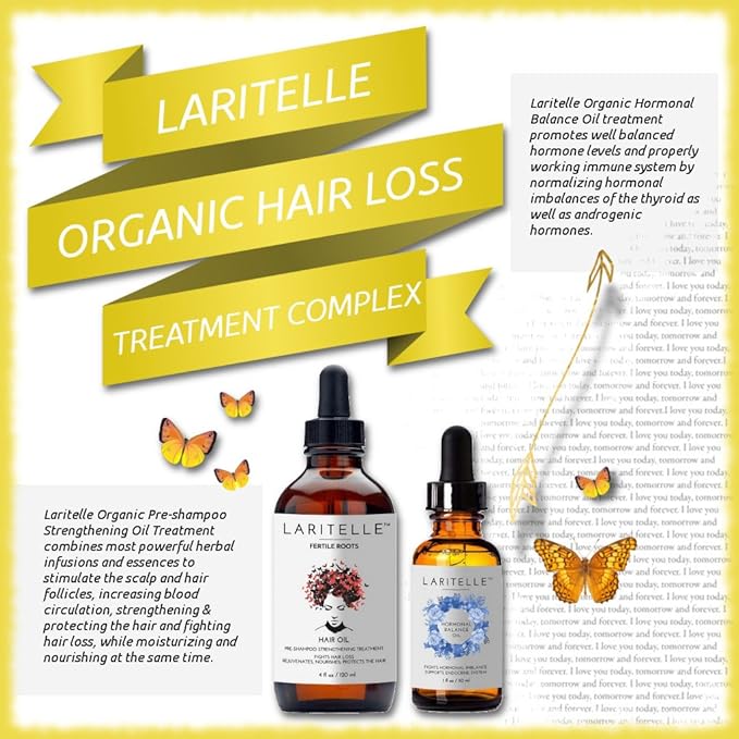 Laritelle Organic Hair Growth Complex | Promotes New Hair Growth, Nourishes Follicles & Balances Hormones | Hair Loss Treatment | GMO-free