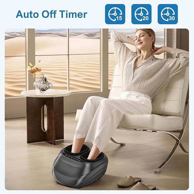 Foot Massager Machine, Shiatsu Foot Massager with Heat, Remote Control, Multiple Massage Modes & Adjustable Intensity, Deep-Kneading Massager Fits Feet Up to Women Size 12, Black/ZL1