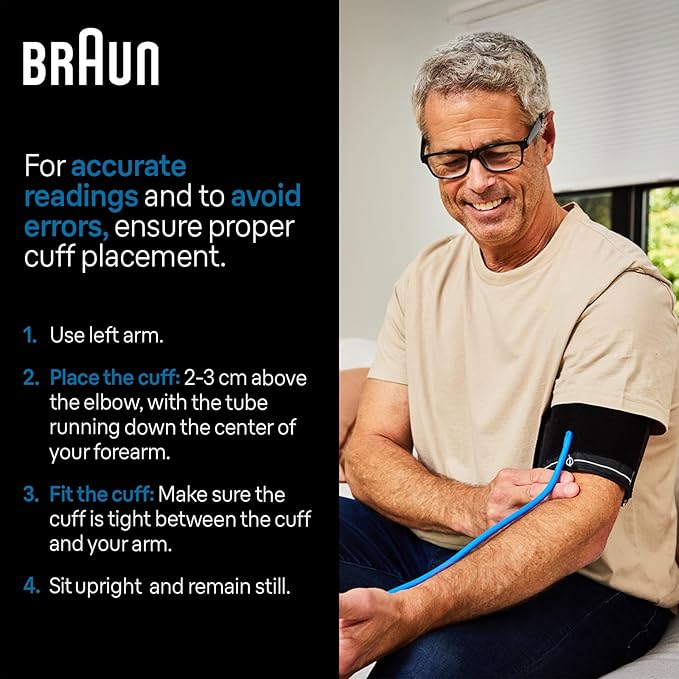 Braun ExactFit™ 2 Blood Pressure Monitor for Home Use - Accurate Blood Pressure Machine, Color-Coded Results, Large Display BP Monitor, Universal Upper Arm Cuff, 30 Memory Slots, FSA and HSA Eligible