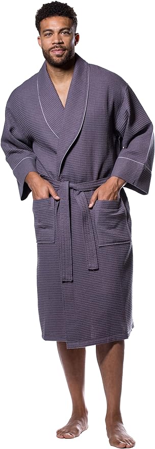 Turquaz Lightweight Full-Length Robes For Women Waffle Kimono Bathrobe - Soft, Fast-Drying, Long-Lasting Cotton Blend Unisex