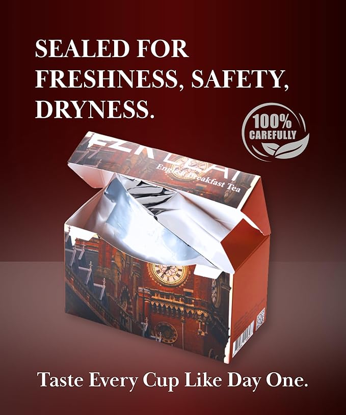 EZR Leaf English Breakfast Premium Whole Leaf Ceylon Black Tea, 20 counts 2.1 Once, Rich Flavor & Bold Aroma Blend, A Morning Ritual in Every Cup