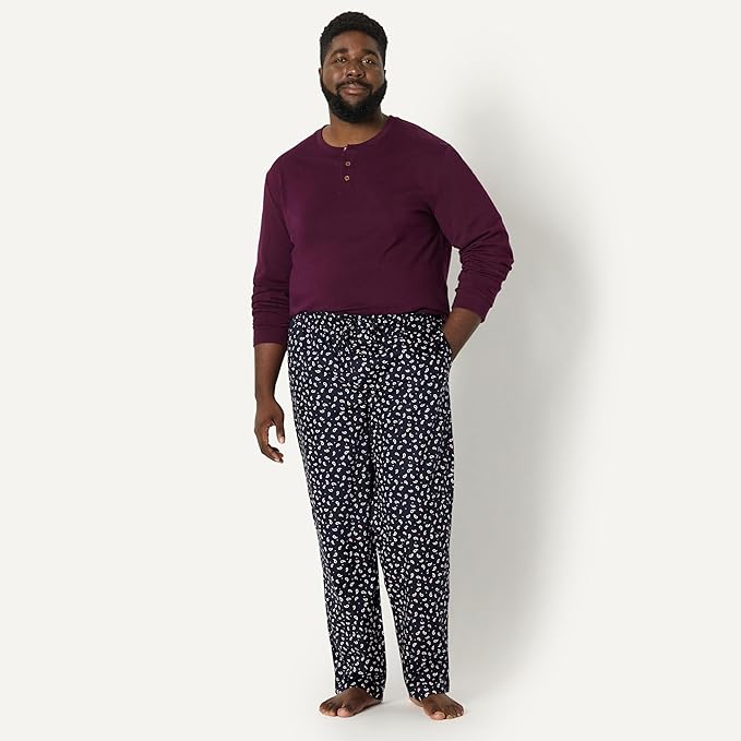 Amazon Essentials Mens Straight-Fit Woven Pajama Pant with Pockets