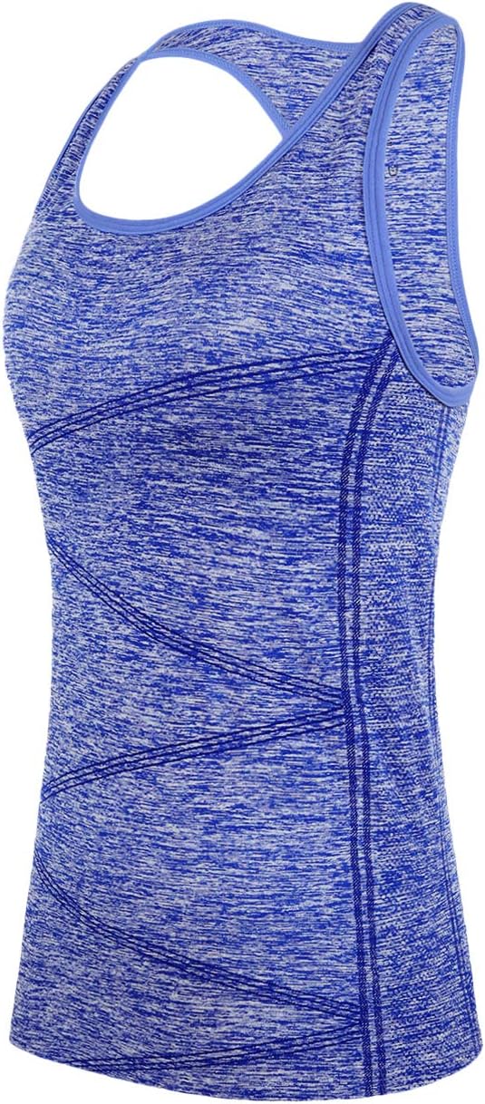 Disbest Yoga Tank Top, Women's Performance Stretchy Quick Dry Sports Workout Running Top Vest with Removable Pads