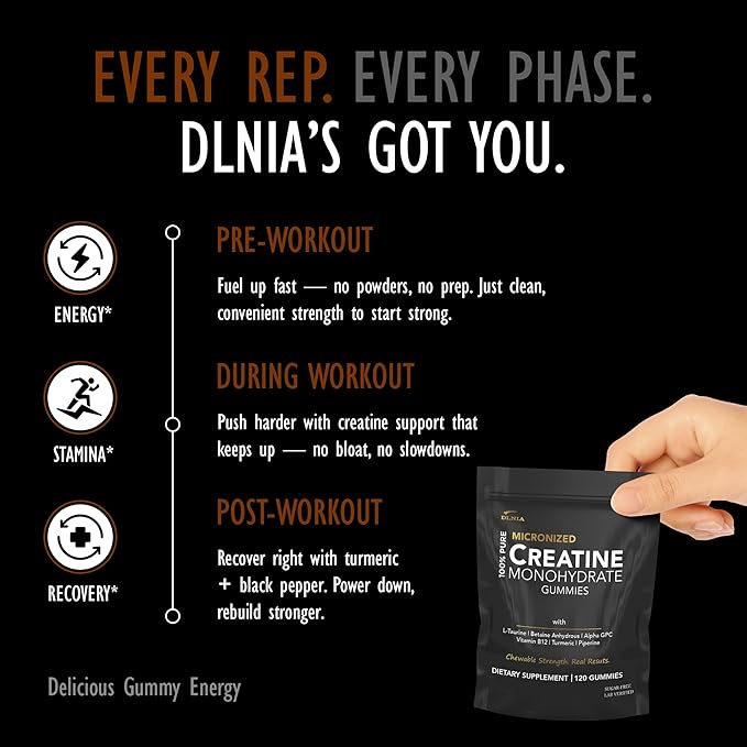 Creatine Monohydrate Gummies for Men & Women - Sugar Free & Vegan Advanced Formula W/L-Taurine + Vitamin B12 - for Muscle Strength, Muscles Builder, Recovery, Energy Boost, Pre-Workout Supplement