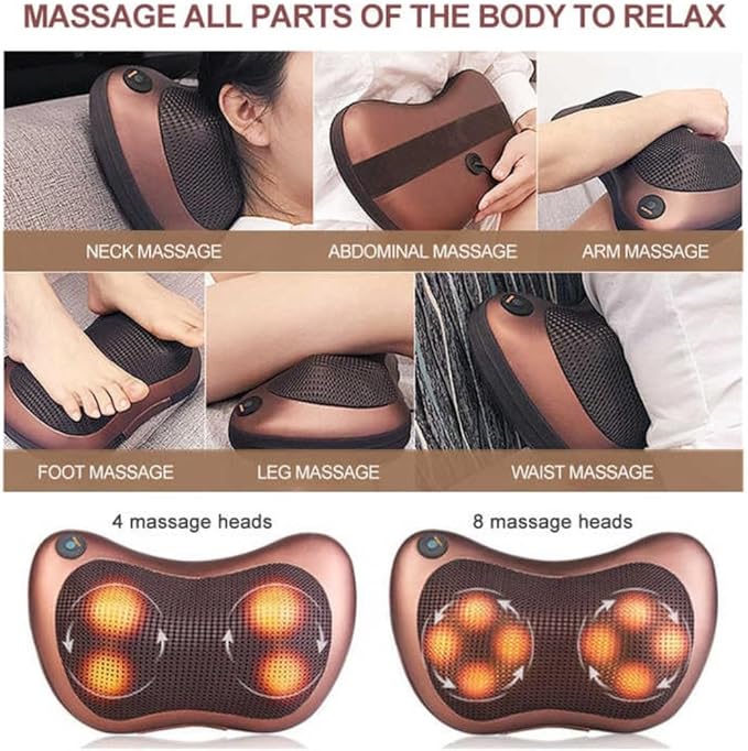 Shiatsu Back and Neck Massager with Heat โ Deep Tissue, Pain Relief Pillow for Neck, Shoulders, Legs, Feet โ Relaxing Electric Massager for Home, Car & Office Use