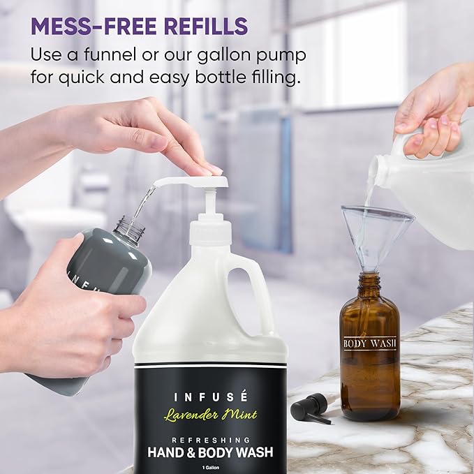 1-Shoppe All-in-Kit Hand/Body Wash | Infuse Lavender Mint Hotel | 1 Gallon | For Hospitality & Vacation Rentals to Refill Dispensers | (Single Gallon)