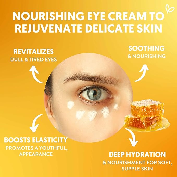 By Nature Eye Cream - Manuka Honey, Collagen, and Probiotics - Hydrating Under Eye Cream for Dark Circles - Skincare from New Zealand - .5oz