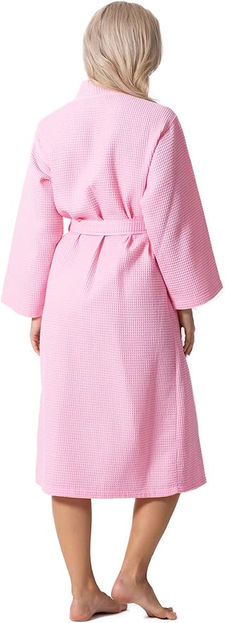 Waffle Knit Lightweight Kimono Spa & Bath Robes for Women - Quick Dry - Soft
